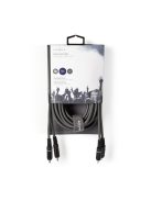 Nedis COTH24200GY50 sztereo audio kábel, 2x RCA dugó,  2x RCA dugó, Nikkelezett,  5 m, rugalmas