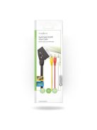 Nedis CVGP31130BK10 SCART kábel, 3x RCA férfi, Nikkelezett, Kapcsolható, 480p, 1,00 m, kerek, PVC, Fekete