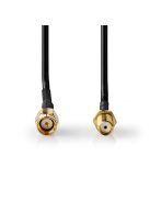 Nedis CSGL02010BK20 SMA kábel, SMA férfi,  SMA nő, Aranyozott, 50 Ohm,  árnyékolt, 2,00 m | kerek,  PVC, Fekete