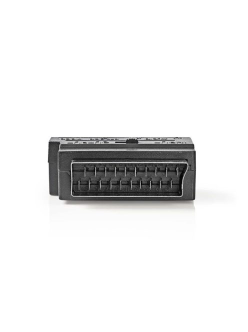 Nedis CVGP31902BK SCART adapter, SCART Férfi | S-Video nő / 3x RCA nő, Nikkelezett,  Kapcsolható, ABS, Fekete, 1 db
