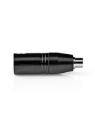 NEDIS COTP15930BK XLR adapter, XLR 3 tűs dugó, RCA nő,  Nikkelezett, Egyenes, Fém, Fekete , 1 db