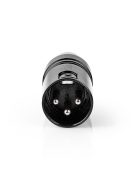 NEDIS COTP15930BK XLR adapter, XLR 3 tűs dugó, RCA nő,  Nikkelezett, Egyenes, Fém, Fekete , 1 db