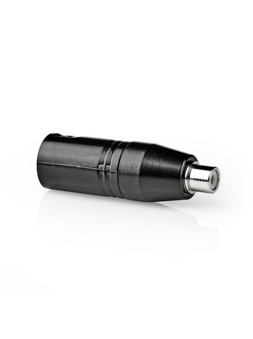 NEDIS COTP15930BK XLR adapter, XLR 3 tűs dugó, RCA nő,  Nikkelezett, Egyenes, Fém, Fekete , 1 db