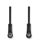 Nedis CSGL40120BK15 koax RF kábel, koax férfi (dugó), koax női (aljzat) 120 dB, 75 Ohm, Négyszeresen árnyékolt ,  1,5m