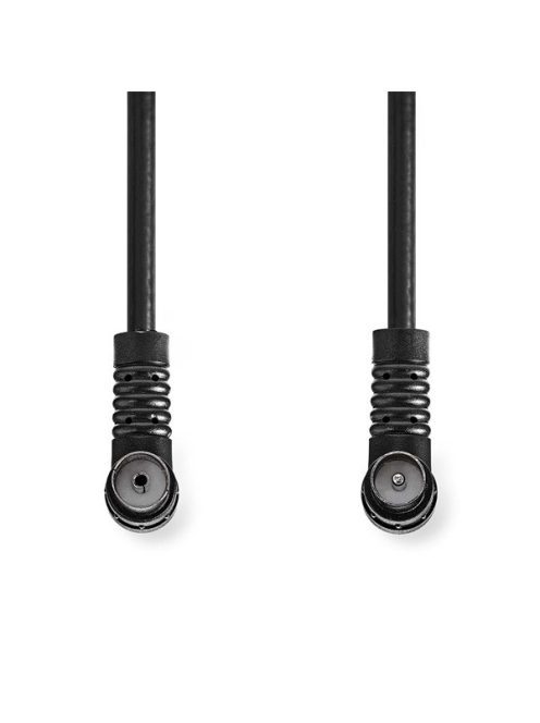 Nedis CSGL40120BK15 koax RF kábel, koax férfi (dugó), koax női (aljzat) 120 dB, 75 Ohm, Négyszeresen árnyékolt ,  1,5m