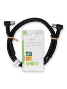 Nedis CSGL40120BK15 koax RF kábel, koax férfi (dugó), koax női (aljzat) 120 dB, 75 Ohm, Négyszeresen árnyékolt ,  1,5m
