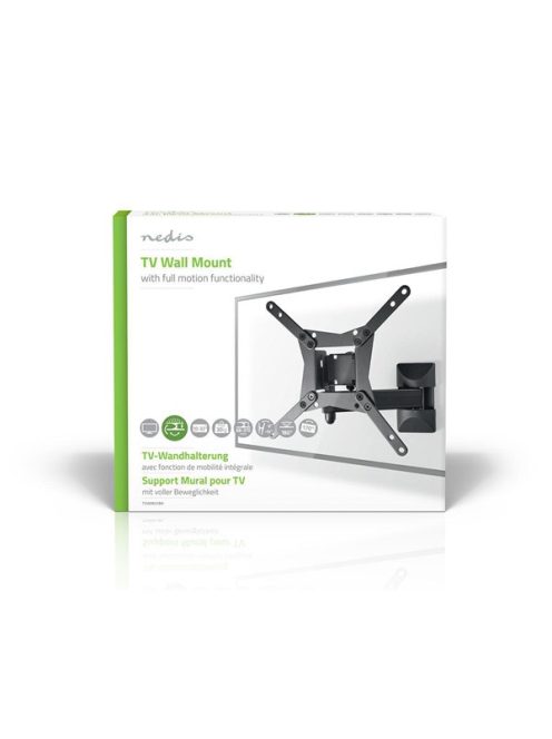 Nedis TVWM31BK 10 - 32 "  LCD TV / monitor fali tartó konzol, dönthető, forgatható, faltáv: 68 -370mm, 30kg