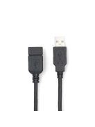Nedis CCGL60010BK30 USB hosszabító / toldó kábel, USB 2.0 | USB-A dugó  USB-A hüvely  480 Mbps, 3m