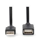 Nedis CCGL60010BK30 USB hosszabító / toldó kábel, USB 2.0 | USB-A dugó  USB-A hüvely  480 Mbps, 3m