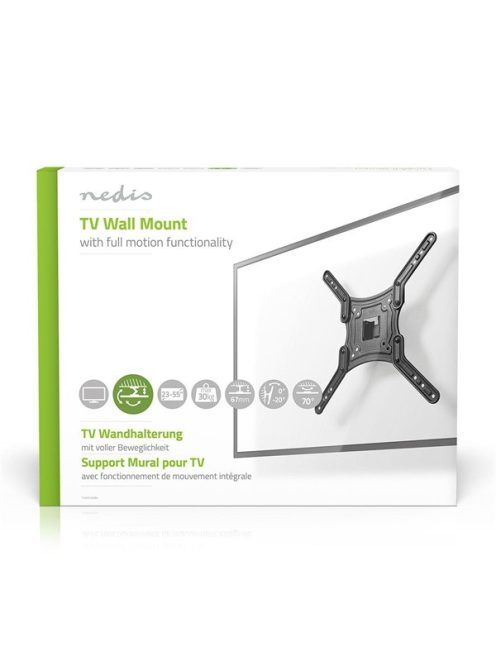 Nedis TVWM1330BK LCD TV / monitor fali tartó konzol 23 - 55 " Max. teherbírás: 30 kg, dönthető, forgatható