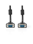 Nedis CCGL59000BK30, VGA kábel, VGA dugó Nikkelezett Maximális felbontás: 1280x768 3,00 m Kerek ABS Fekete