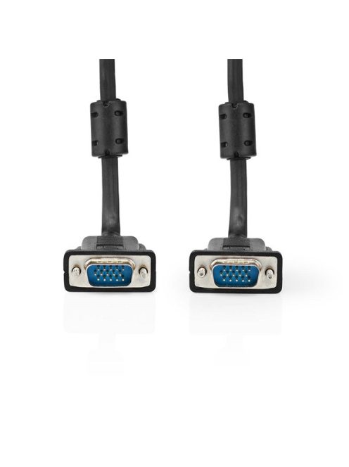 Nedis CCGL59000BK30, VGA kábel, VGA dugó Nikkelezett Maximális felbontás: 1280x768 3,00 m Kerek ABS Fekete