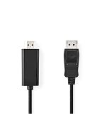 Nedis CCGL37100BK10 Displayport dugó - HDMI dugó kábel 1080p, 1m