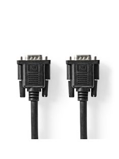   Nedis CCGP59100BK20, VGA kábel, VGA dugó VGA anya Nikkelezett Maximális felbontás:1280x800  2,00 m  Kerek ABS fekete