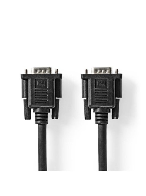 Nedis CCGP59100BK20, VGA kábel, VGA dugó VGA anya Nikkelezett Maximális felbontás:1280x800  2,00 m  Kerek ABS fekete