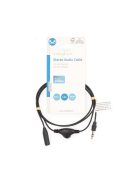 Nedis CAGL22090BK10 3.5 mm sztereo jack dugó - 3.5 mm sztereo jack aljzat + hangerő szabályzó | 1 m