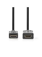 Nedis ultra HD HDMI hosszabbító (toldó) kábel CVGL34096BK10, HDMI dugó - aljzat, 4K@60Hz, ARC, 10,2 Gbps, 1 m