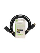Nedis ultra HD HDMI hosszabbító (toldó) kábel CVGL34096BK10, HDMI dugó - aljzat, 4K@60Hz, ARC, 10,2 Gbps, 2 m