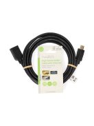 Nedis ultra HD HDMI hosszabbító (toldó) kábel CVGL34096BK10, HDMI dugó - aljzat, 4K@60Hz, ARC, 10,2 Gbps, 3 m