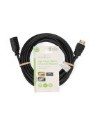 Nedis ultra HD HDMI hosszabbító (toldó) kábel CVGL34096BK10, HDMI dugó - aljzat, 4K@60Hz, ARC, 10,2 Gbps, 5 m