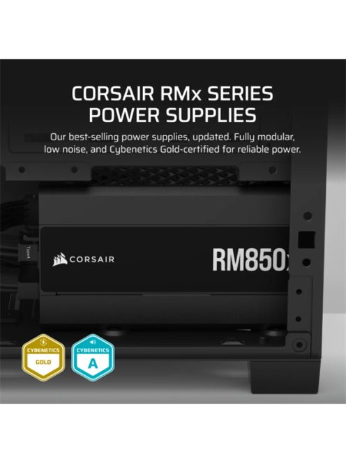 CORSAIR Tápegység Moduláris, RM850x, 850W, ATX 3.1, PCIe 5.1, 14cm, Cybenetics Gold