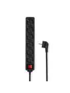 Nedis ESOC630F2BK 6 aljzatos kapcsolós elosztó, 3 m, 3680 W, 16 A