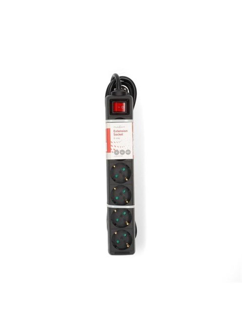 Nedis ESOC630F2BK 6 aljzatos kapcsolós elosztó, 3 m, 3680 W, 16 A