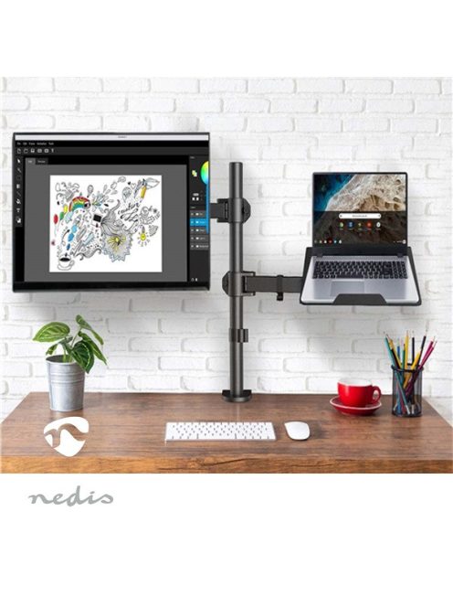 Nedis MMSISNB110BK asztali monitor tartó konzol és laptop állvány | 15-32" | 75x75 / 100x100