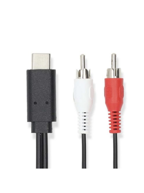 Nedis CCGL64240BK10 USB 3.2 Gen 1, USB-C kábel, USB C dugó - 2x RCA dugó, 1m