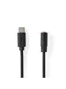 Nedis CCGL65960BK10 USB-C (USB C) dugó - 3,5 mm sztereo jack aljzat | 1,00 m
