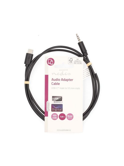 Nedis CCGL65950BK10 USB-C (USB C) dugó - 3,5 mm sztereo jack dugó | 1,00 m