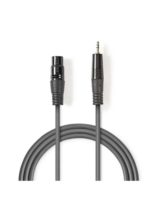 Nedis COTH15320GY10 félprofi audio kábel, 3,5mm sztero jack dugó - 3p XLR aljzat, hossz 1m, rugalmas