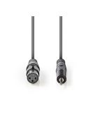 Nedis COTH15320GY10 félprofi audio kábel, 3,5mm sztero jack dugó - 3p XLR aljzat, hossz 1m, rugalmas