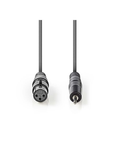 Nedis COTH15320GY10 félprofi audio kábel, 3,5mm sztero jack dugó - 3p XLR aljzat, hossz 1m, rugalmas