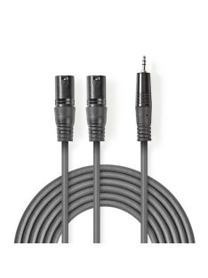   Nedis COTH15310GY15 félprofi XLR audio kábel, 2x XLR 3 tűs dugó | 3,5 mm sztereo jack dugó, 1,5m