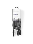 Nedis COTH15310GY15 félprofi XLR audio kábel, 2x XLR 3 tűs dugó | 3,5 mm sztereo jack dugó, 1,5m