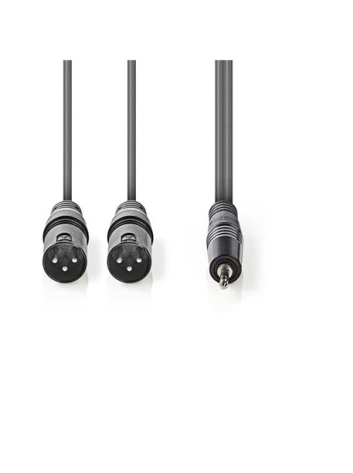 Nedis COTH15310GY30 félprofi XLR audio kábel, 2x XLR 3 tűs dugó | 3,5 mm sztereo jack dugó, 3m