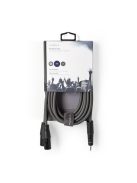Nedis COTH15310GY30 félprofi XLR audio kábel, 2x XLR 3 tűs dugó | 3,5 mm sztereo jack dugó, 3m