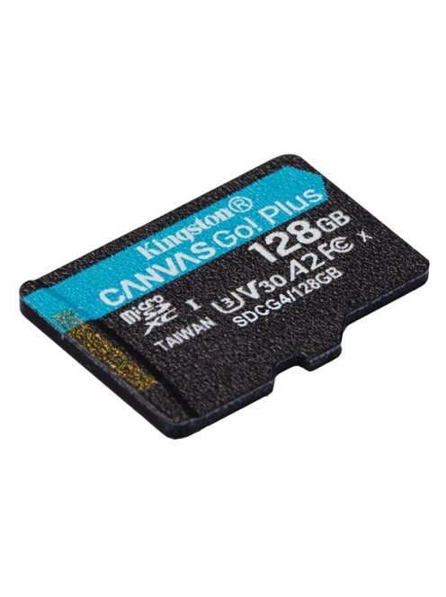 KINGSTON Memóriakártya MicroSDXC 128GB Canvas Go Plus Gen4 200R A2 U3 V30 Adapter nélkül