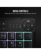 CORSAIR Vezetékes Billentyűzet Gaming, K55 CORE RGB, Médiavezérlő gombok, Cseppálló, US, fekete