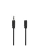 Nedis CAGB22050BK50 sztereo audio kábel, 3,5 mm jack dugó - 3,5 mm jack aljzat,  5 m