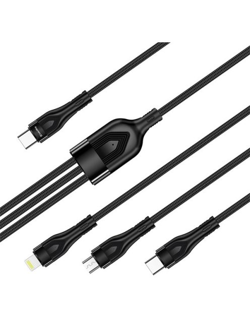 COLORWAY Kábel Type-C CW-CBPDU3060-BK, 3B1 (Lightning+MicroUSB+Type-C) 3.0A (PD60W adatok) 1.2 fekete