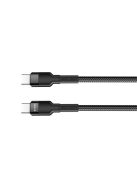 COLORWAY Kábel Type-C CW-CBPDCC047-BK, C-típusú színes kábel (PD Fast Charging 60W) 3,0A 1m fekete