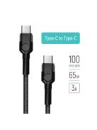 COLORWAY Kábel Type-C CW-CBPDCC047-BK, C-típusú színes kábel (PD Fast Charging 60W) 3,0A 1m fekete