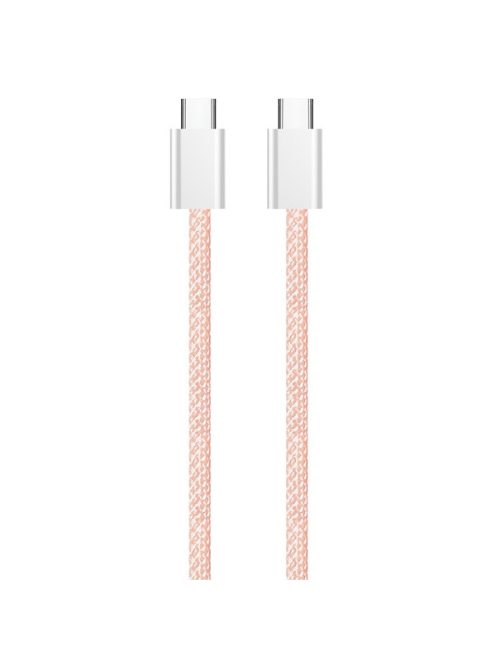 COLORWAY Kábel Type-C CW-CBPDCC061-P, fonott pamut, PD Fast Charging 60W, 3,0A 1M rózsaszín