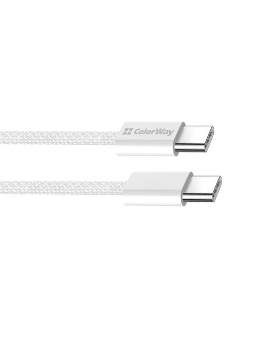 COLORWAY Kábel Type-C CW-CBPDCC061-GR, fonott pamut, PD Fast Charging 60W, 3,0A 1M szürke