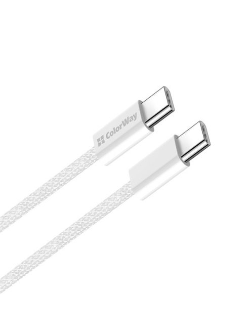 COLORWAY Kábel Type-C CW-CBPDCC061-GR, fonott pamut, PD Fast Charging 60W, 3,0A 1M szürke