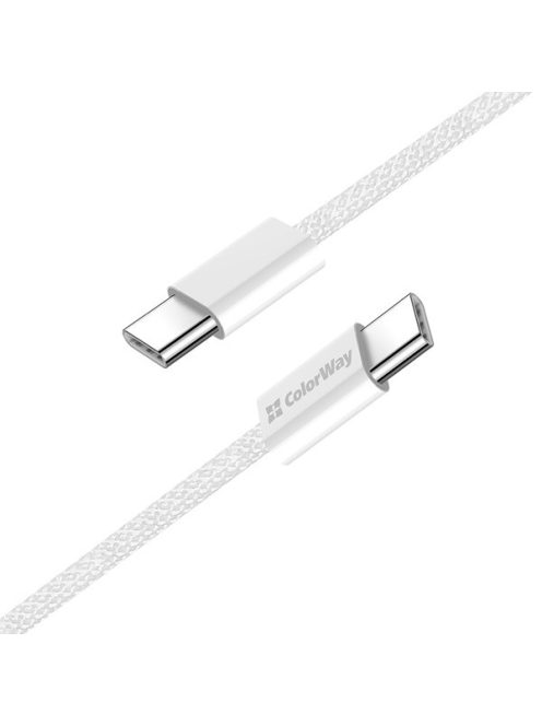 COLORWAY Kábel Type-C CW-CBPDCC061-GR, fonott pamut, PD Fast Charging 60W, 3,0A 1M szürke