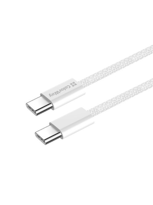 COLORWAY Kábel Type-C CW-CBPDCC061-GR, fonott pamut, PD Fast Charging 60W, 3,0A 1M szürke