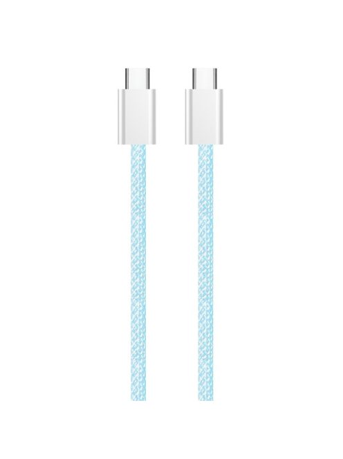 COLORWAY Kábel Type-C CW-CBPDCC061-BL, fonott pamut, PD Fast Charging 60W, 3,0A 1M kék